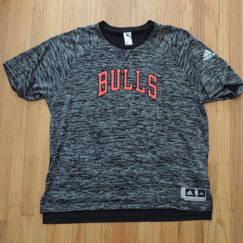 Chicago Bulls Warm Up Jersey Shirt Adidas NBA Gray